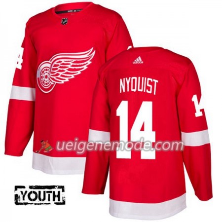 Kinder Eishockey Detroit Red Wings Trikot Gustav Nyquist 14 Adidas 2017-2018 Rot Authentic